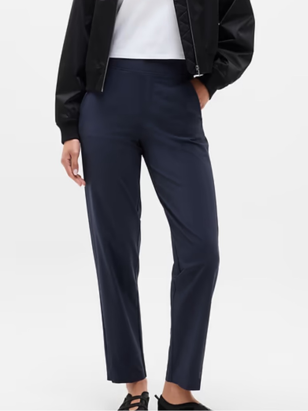 Athleta Brooklyn Ankle Pant Navy Blue Size 6 Mid Rise 28” Inseam Travel